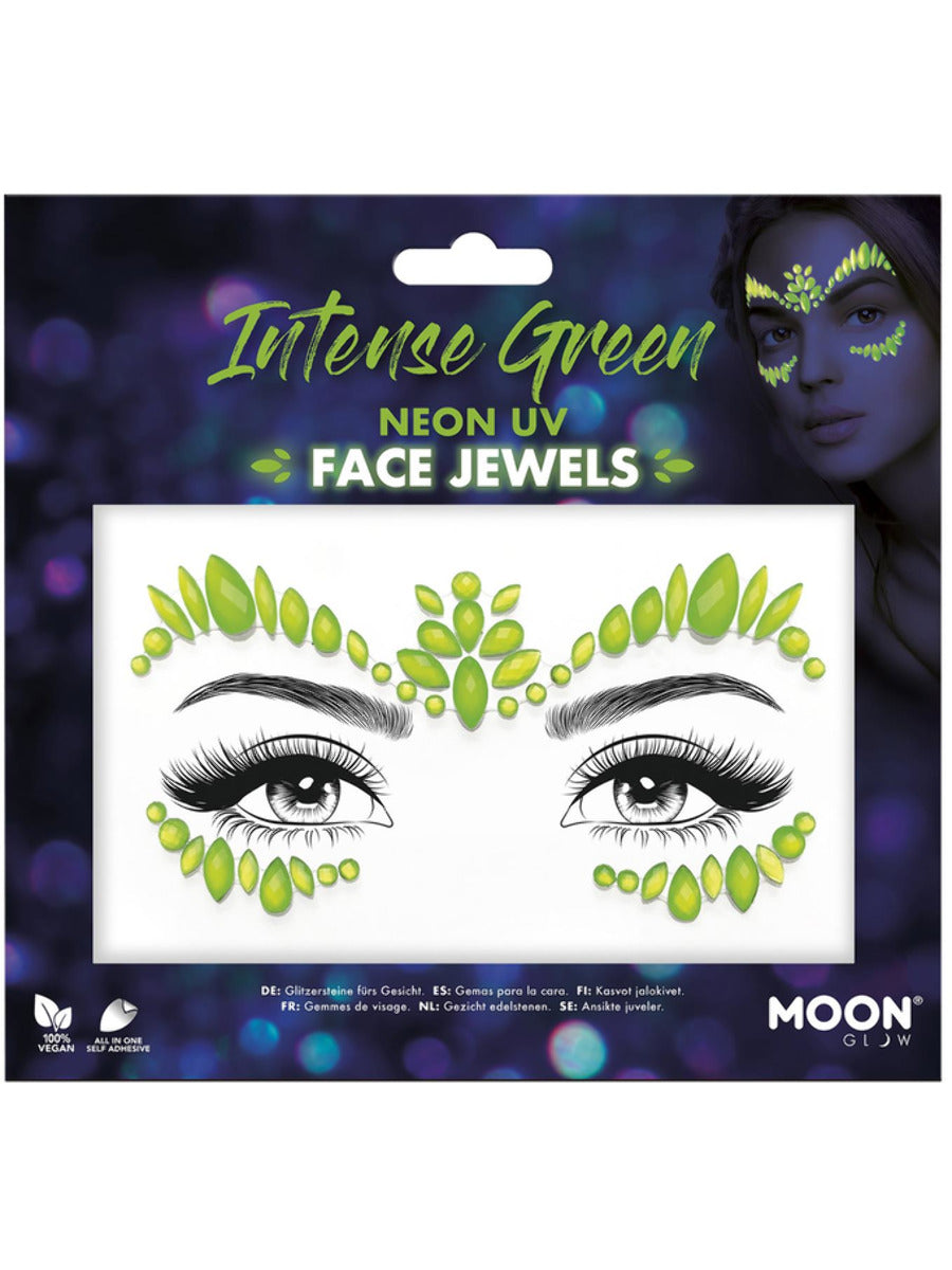 Intense Green Neon UV Face Jewels