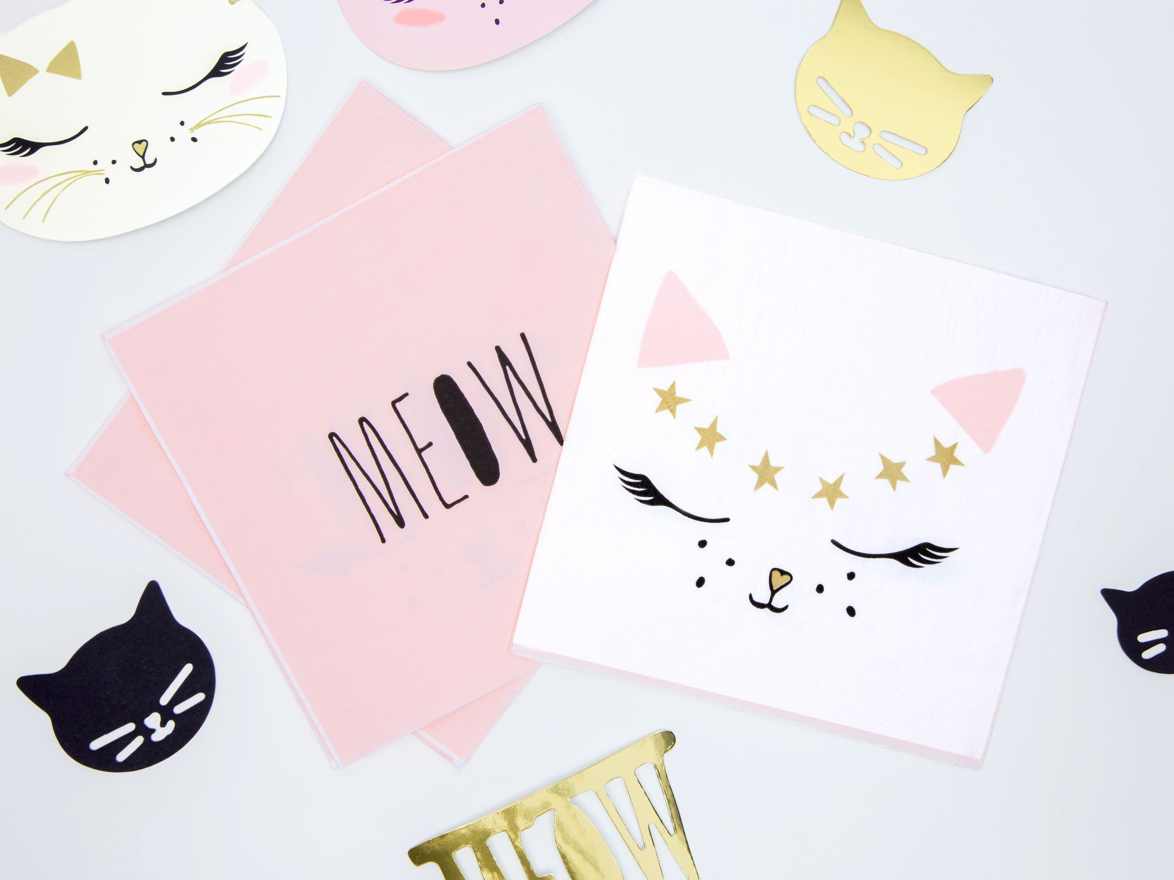 Kitty Cat themed Birthday party Napkins 