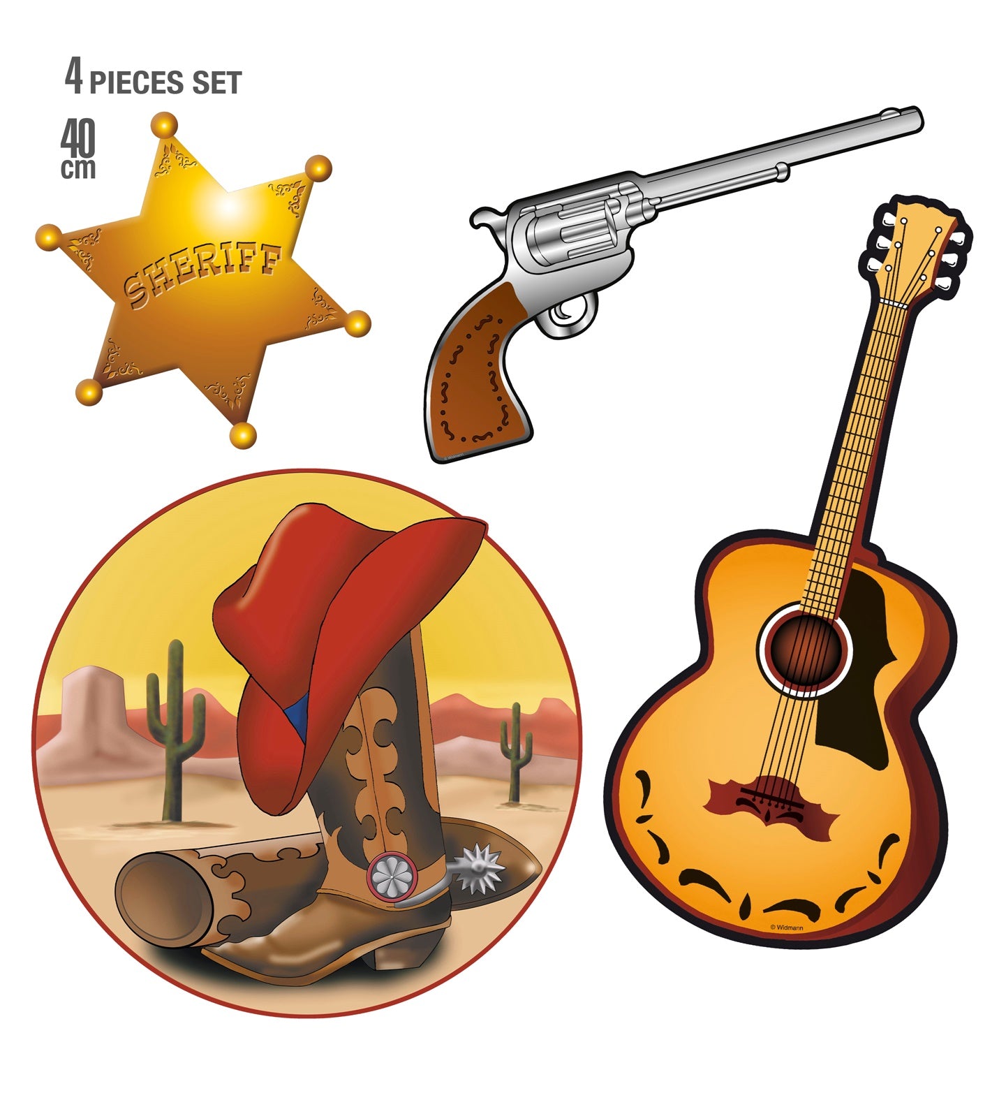 Large Western Decorations 4 pack
