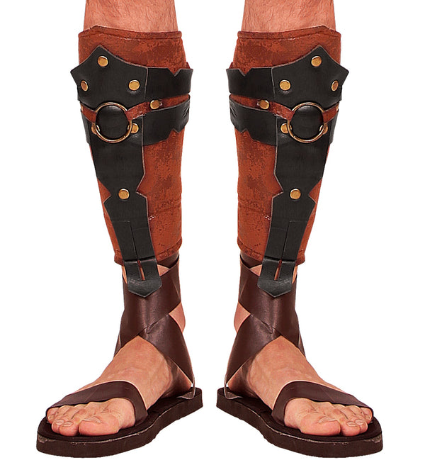 Leather Look Roman Greek Leg Guards