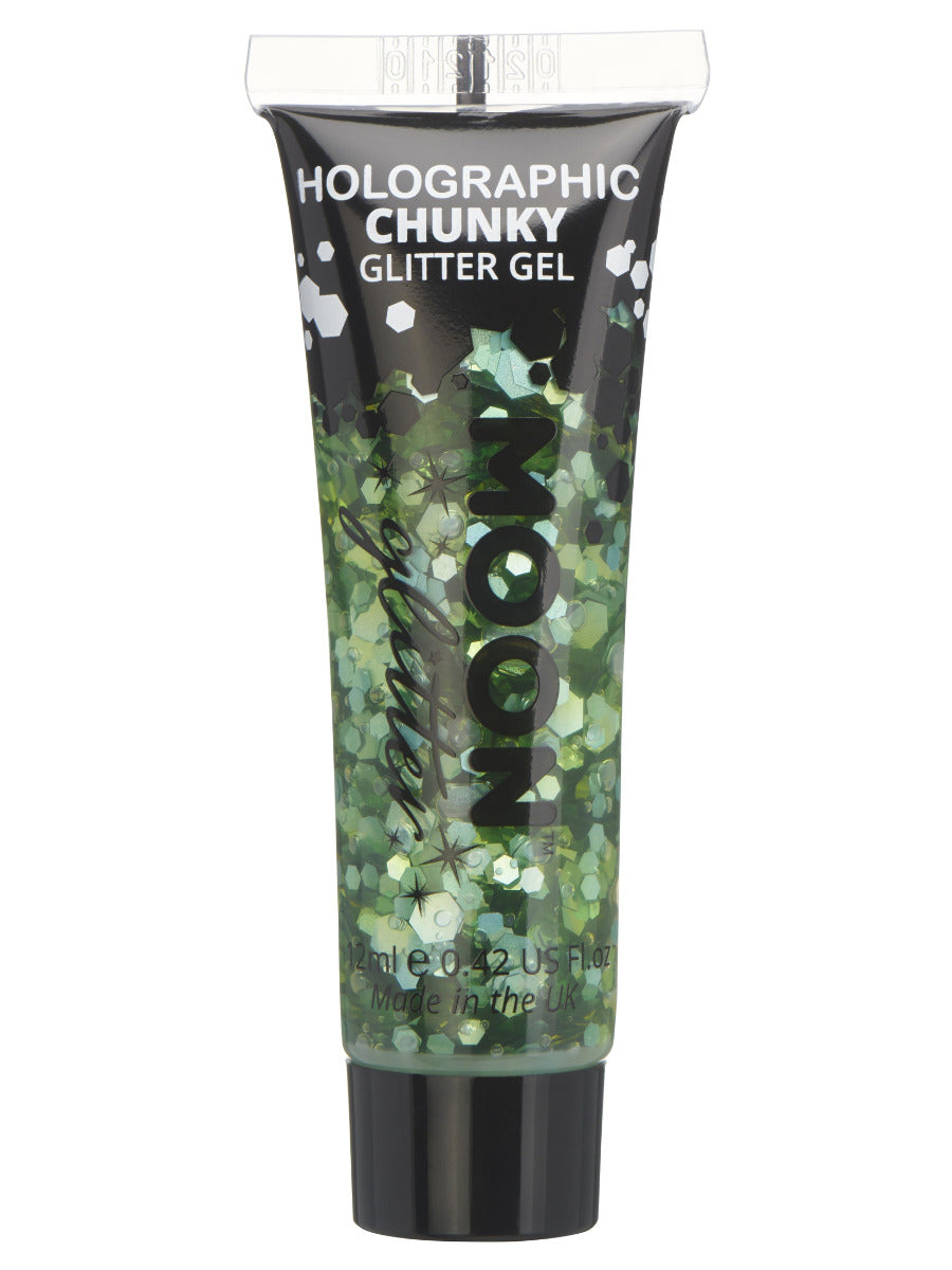 Moon Holographic Chunky Glitter Gel Green