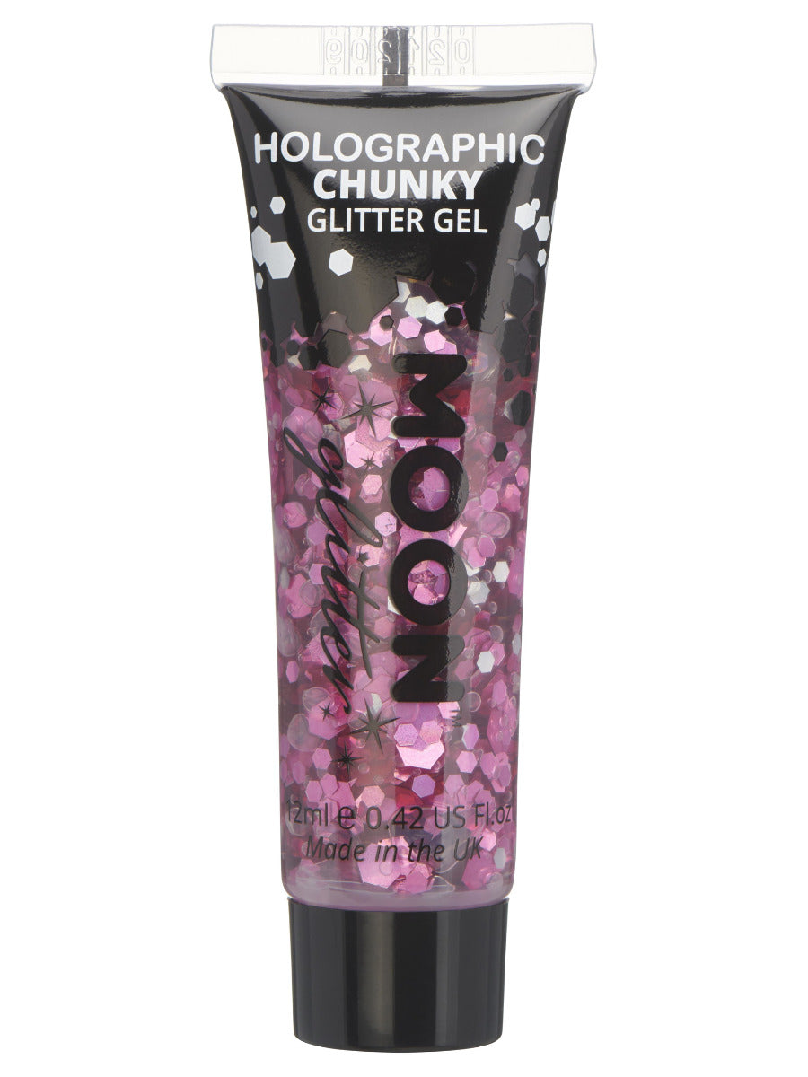 Moon Holographic Chunky Glitter Gel Pink