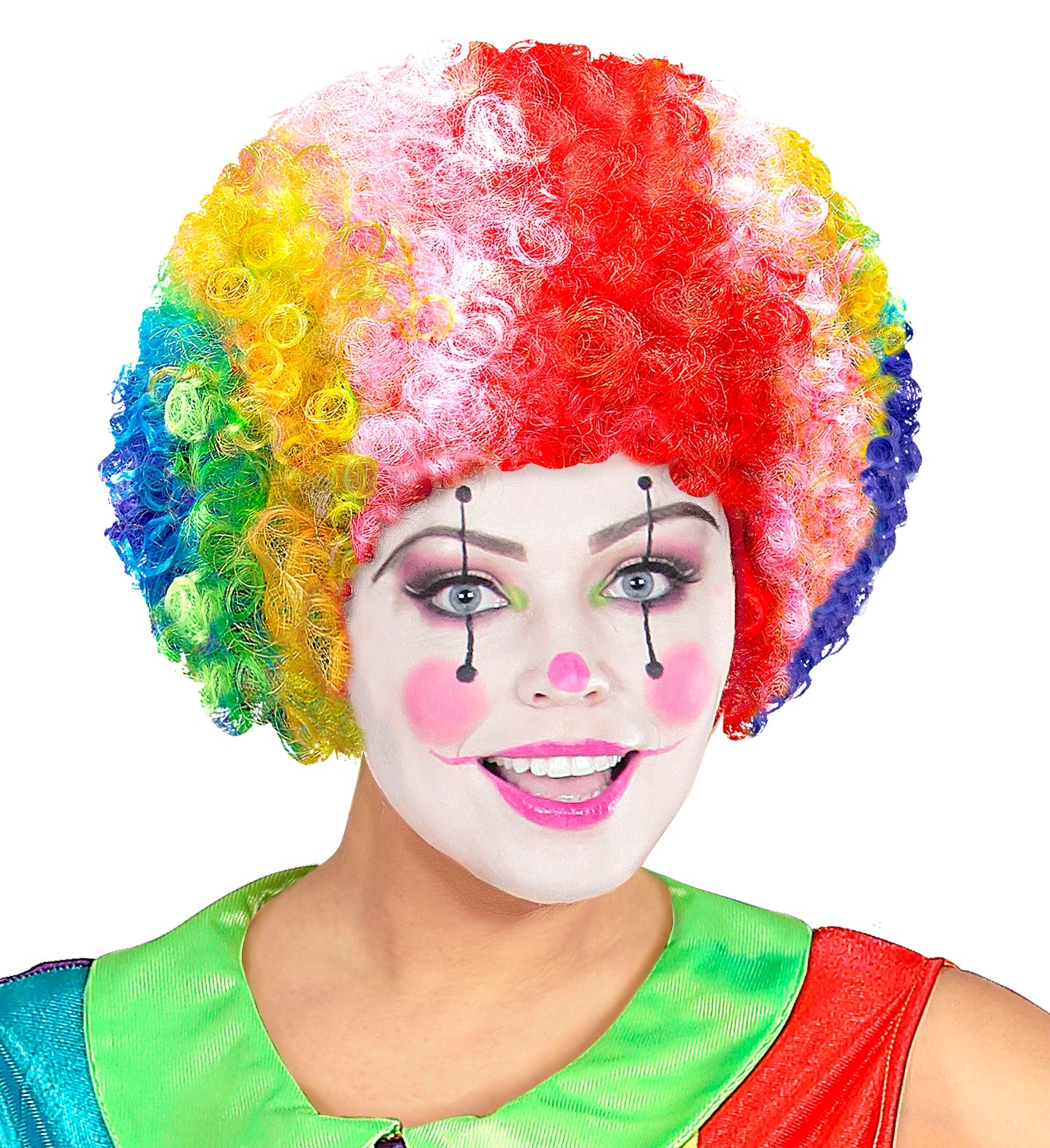 Multicoloured Curly Clown Wig for women