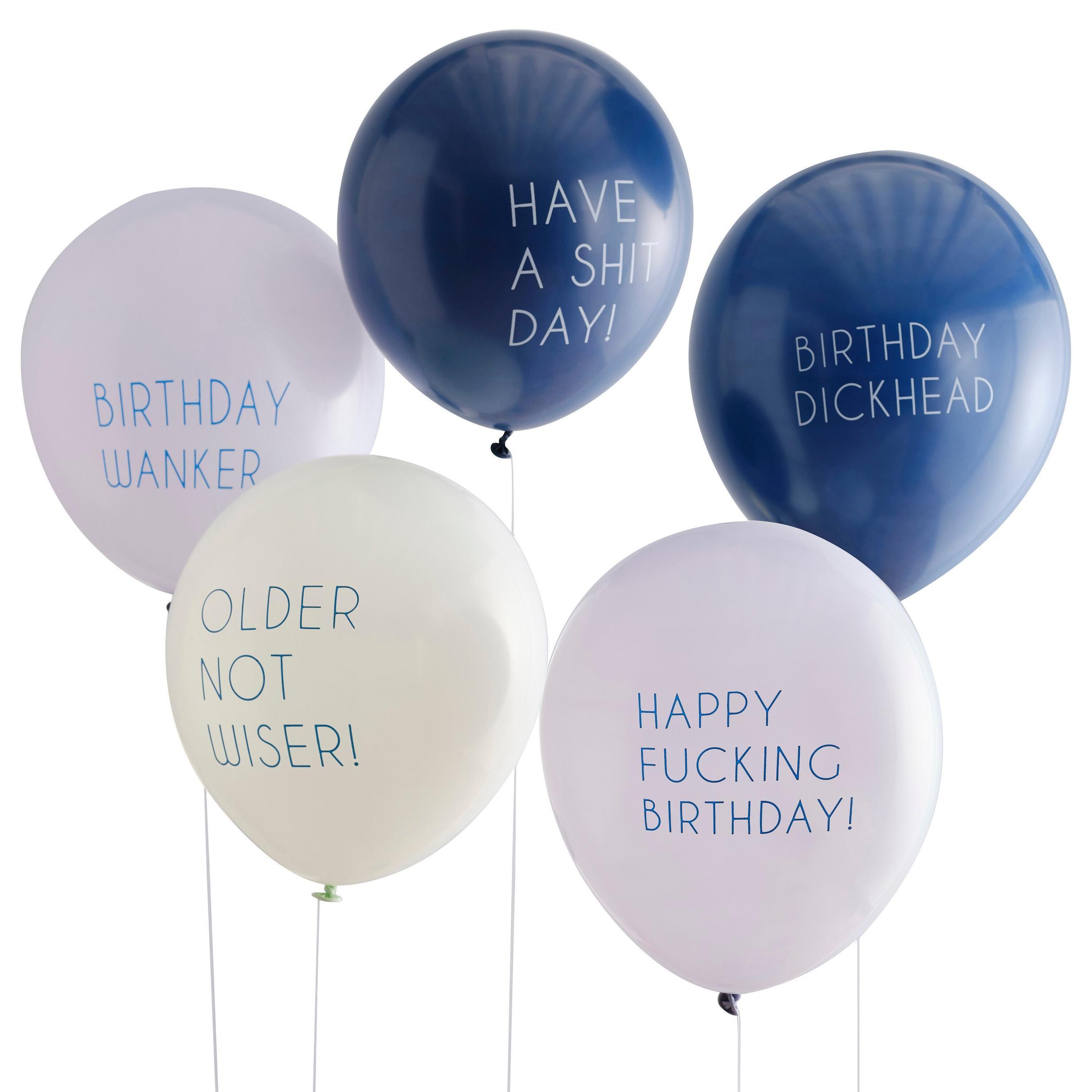 Naughty Slogan Happy Birthday Balloon Bundle