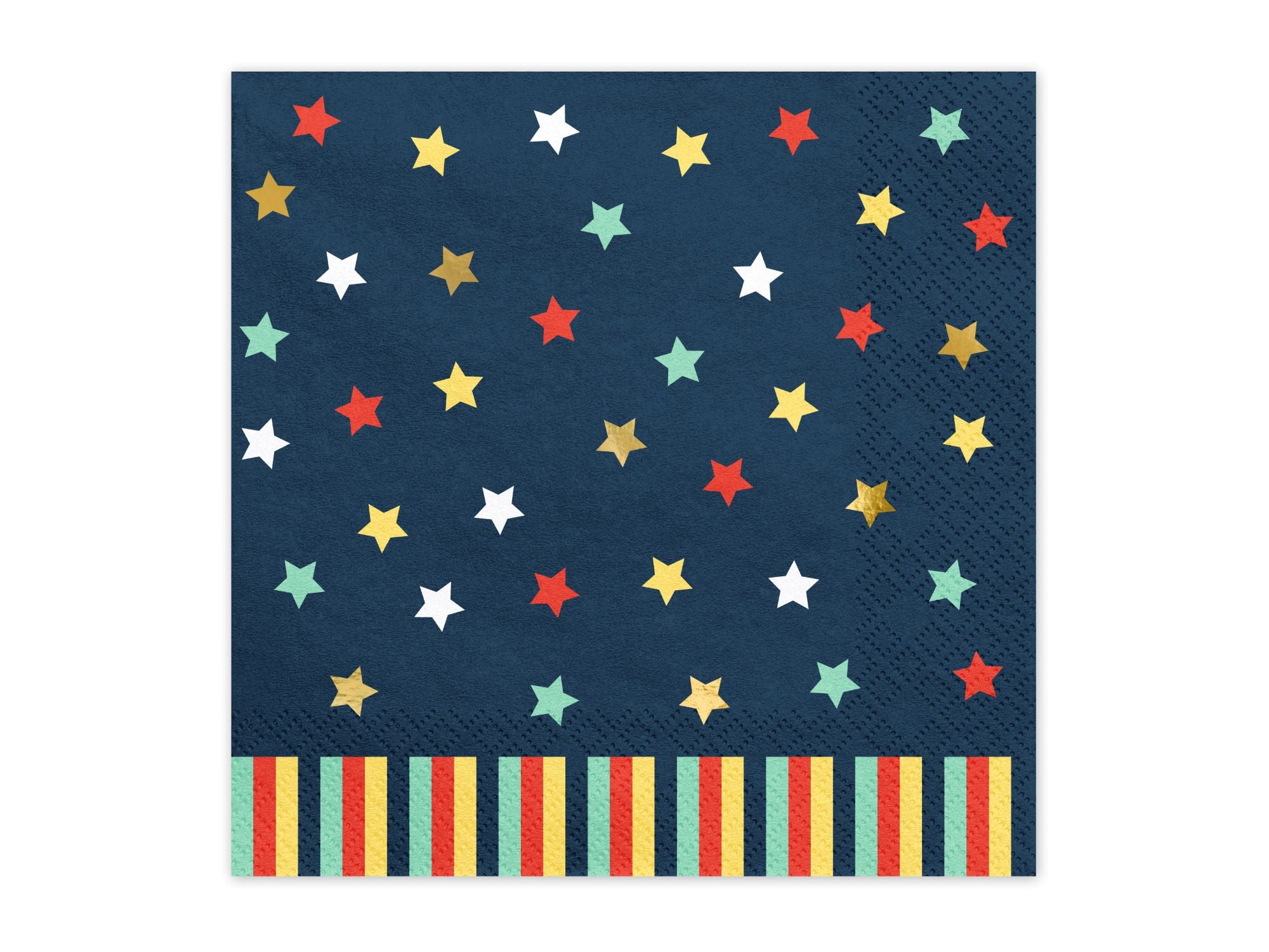 Navy Blue Paper Napkins with Stars