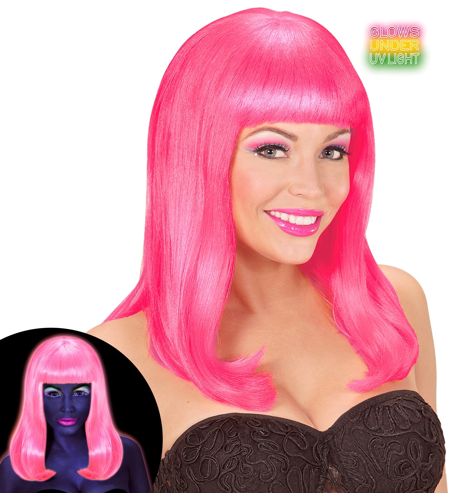 Neon Patsy Wig Pink