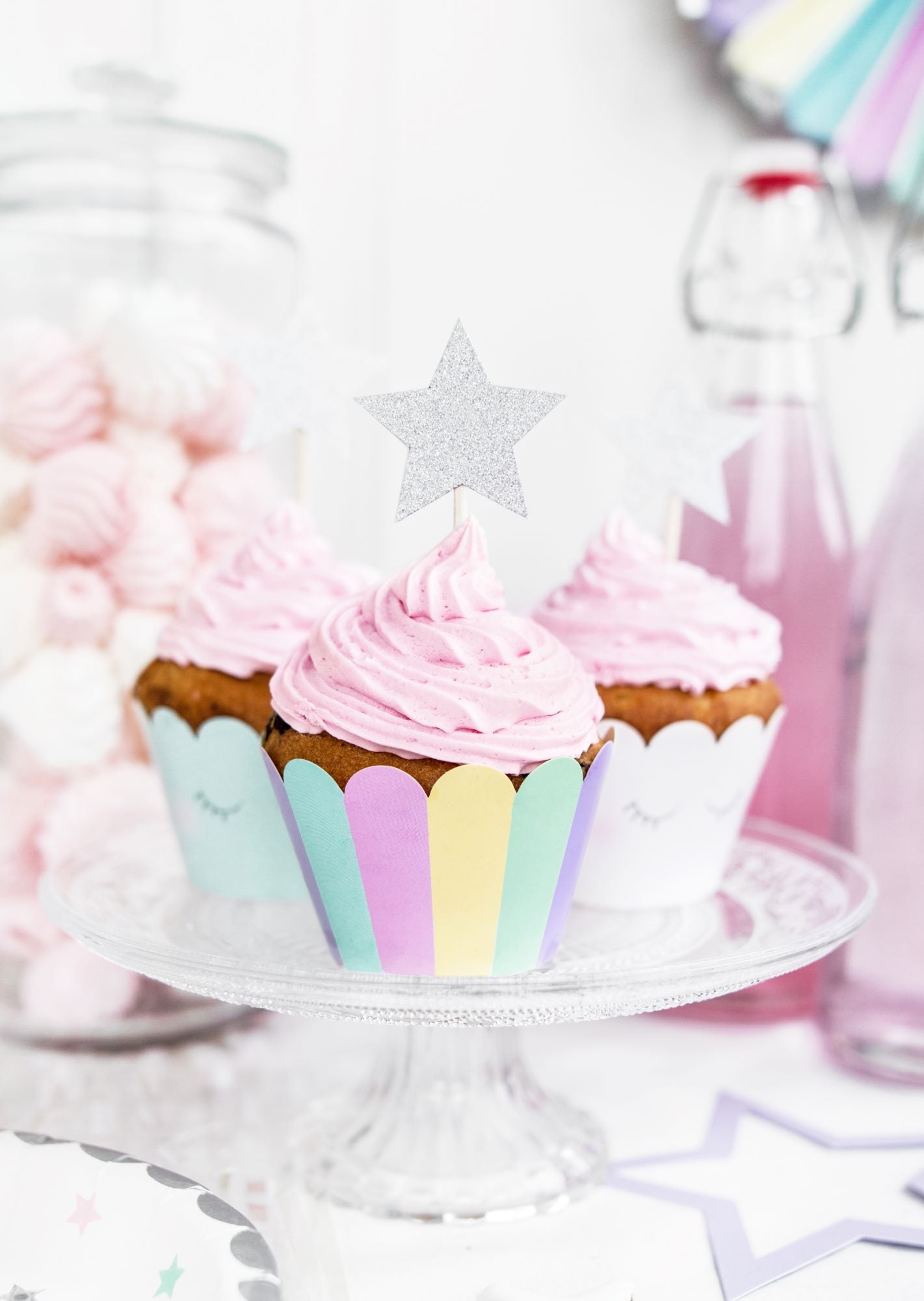 Unicorn Stars Cake Toppers party supplies