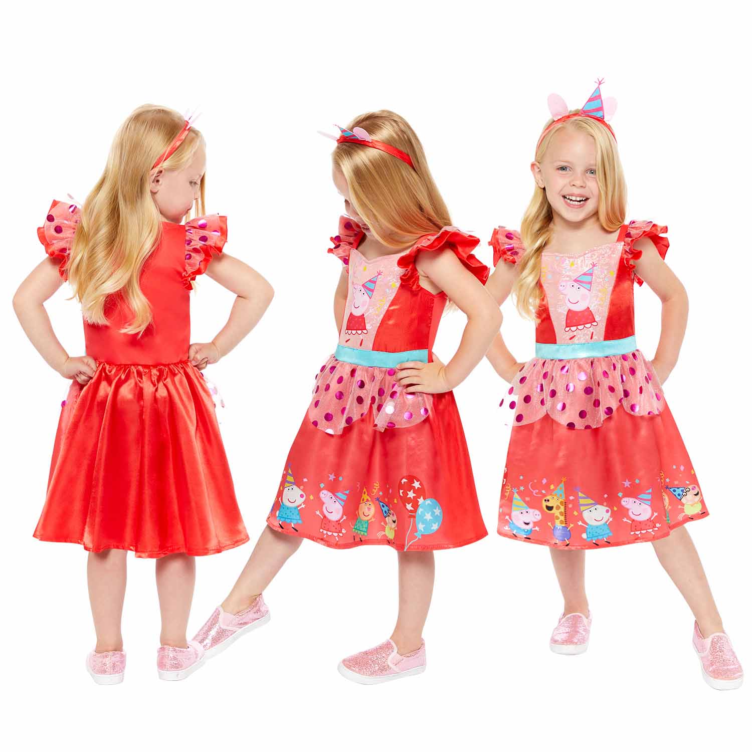 Girls Peppa Pig Party Dress Costume