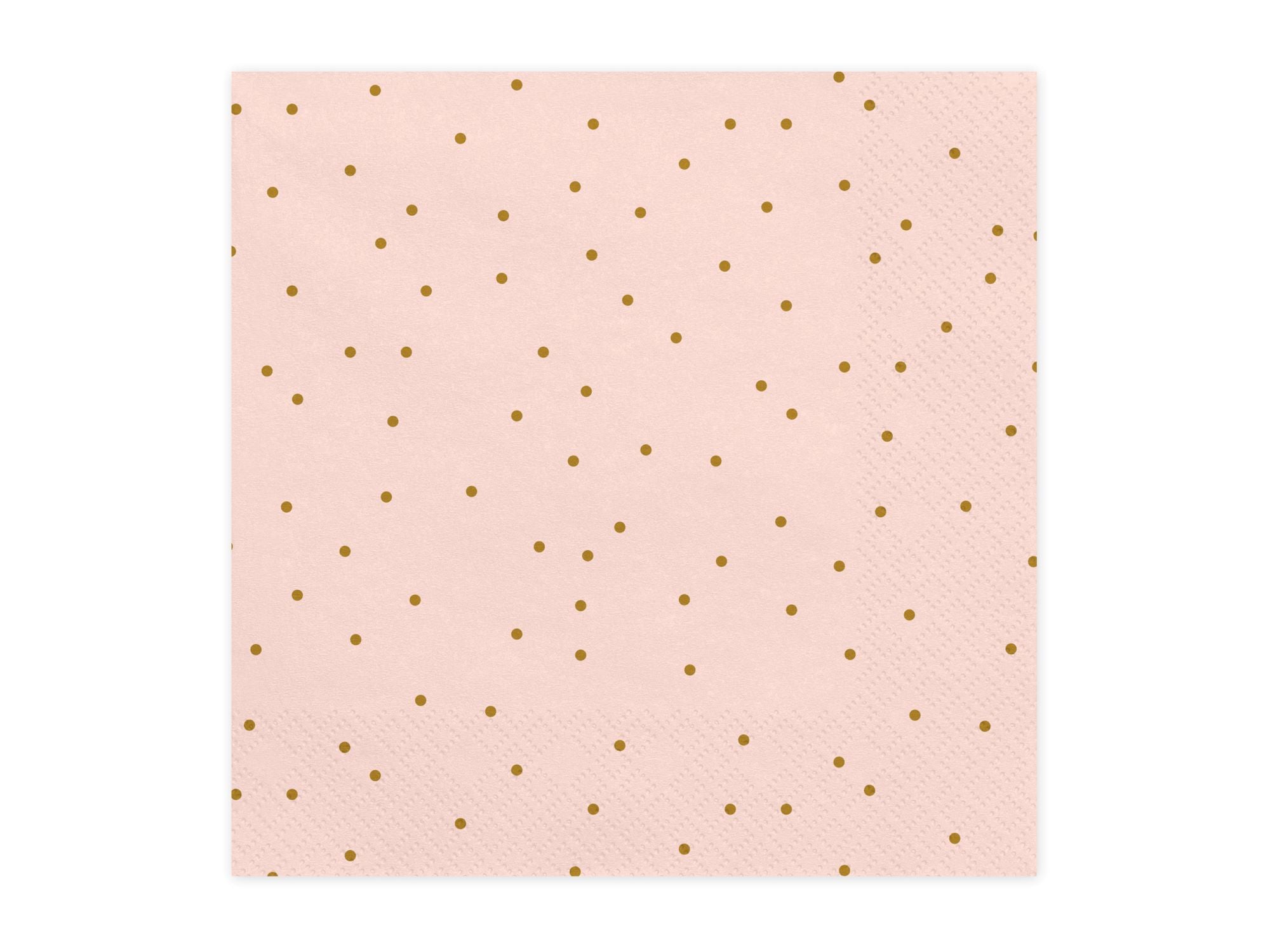 Pink Paper Napkins with Gold Dots 