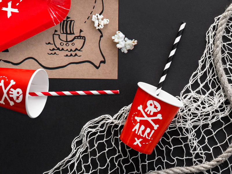 Pirate Party Cups Red Pack of 6