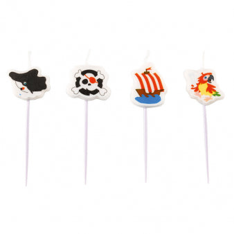 Pirate Themed Birthday Candles Pack of 4