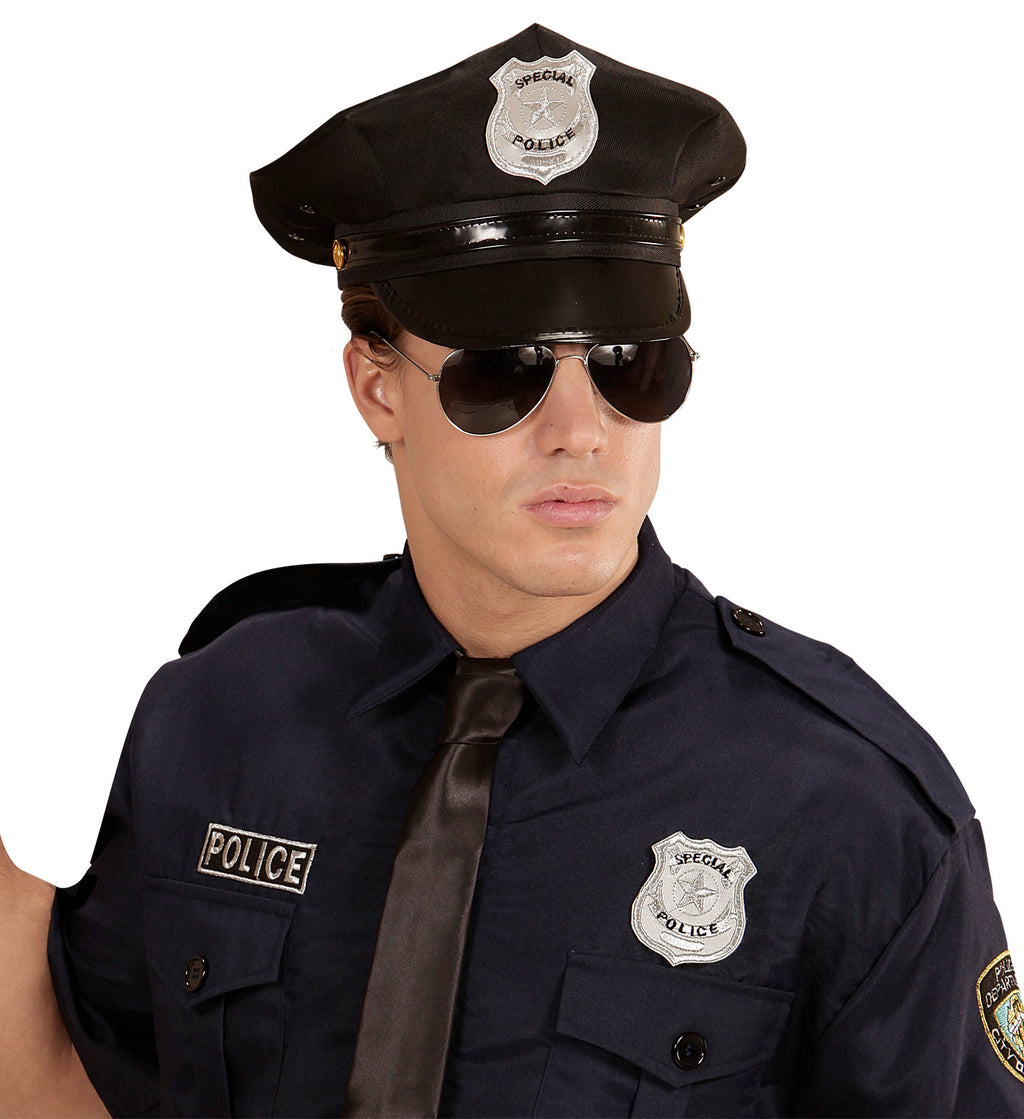 Mini Police Hat Police Officer Costume Accessory Set Hat Glasses Badge