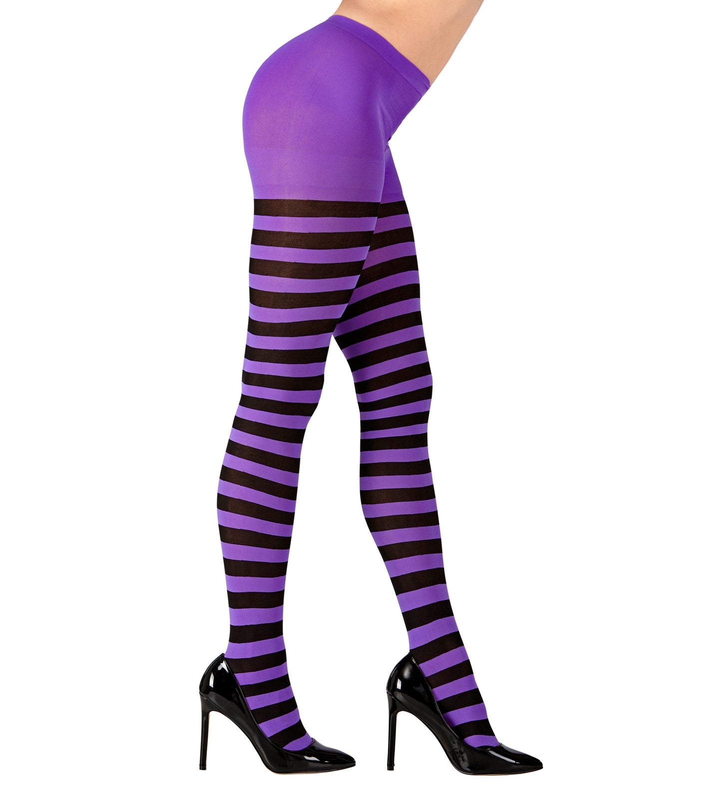 Purple and Black Striped stockings