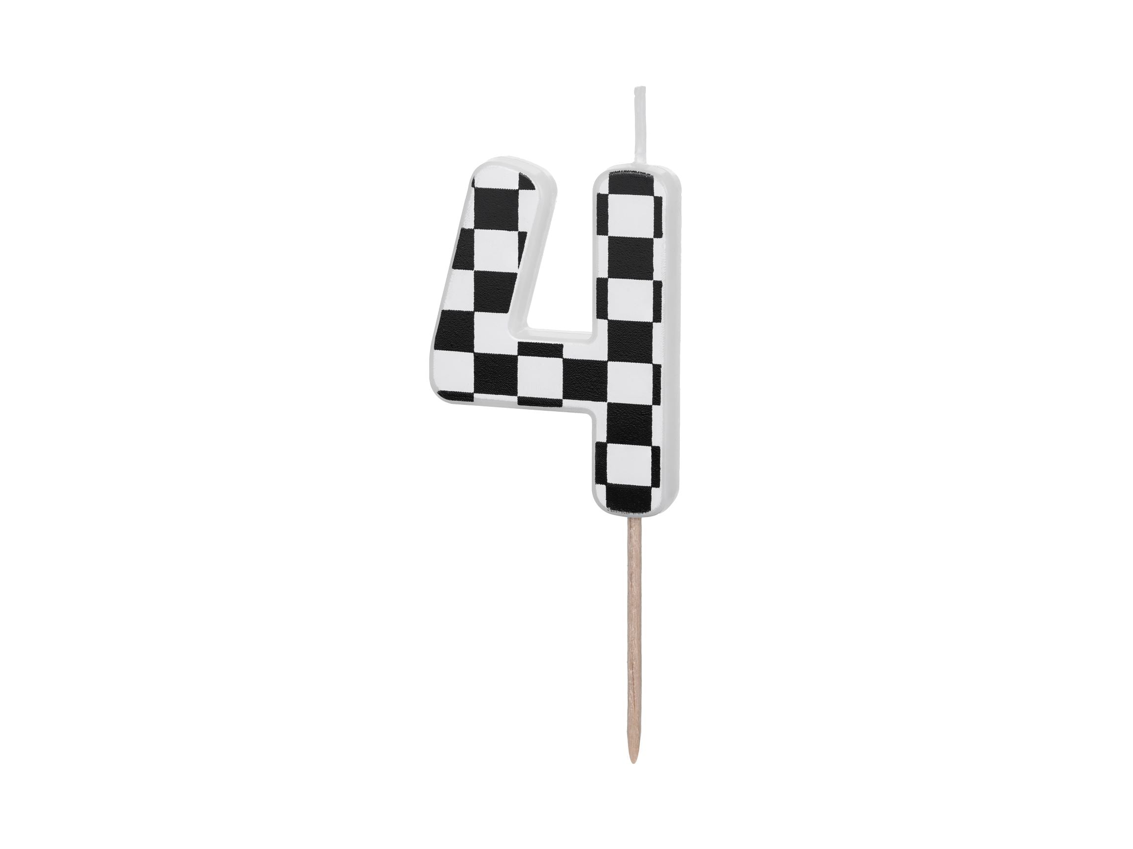 Race Car Flag Birthday Candles Number 4