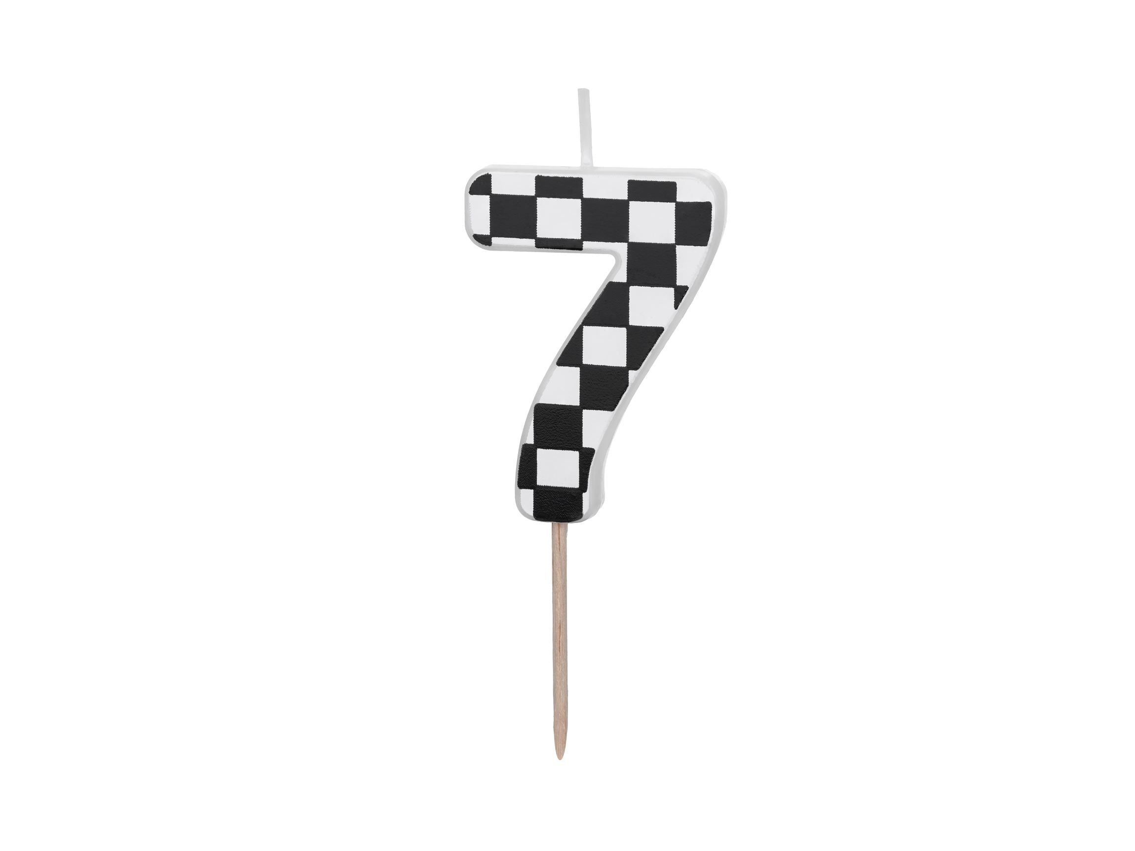 Race Car Flag Birthday Candles Number 7