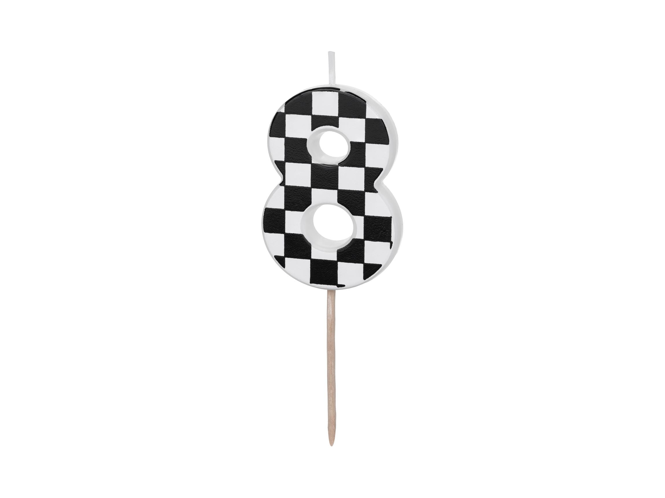 Race Car Flag Birthday Candles Number 8