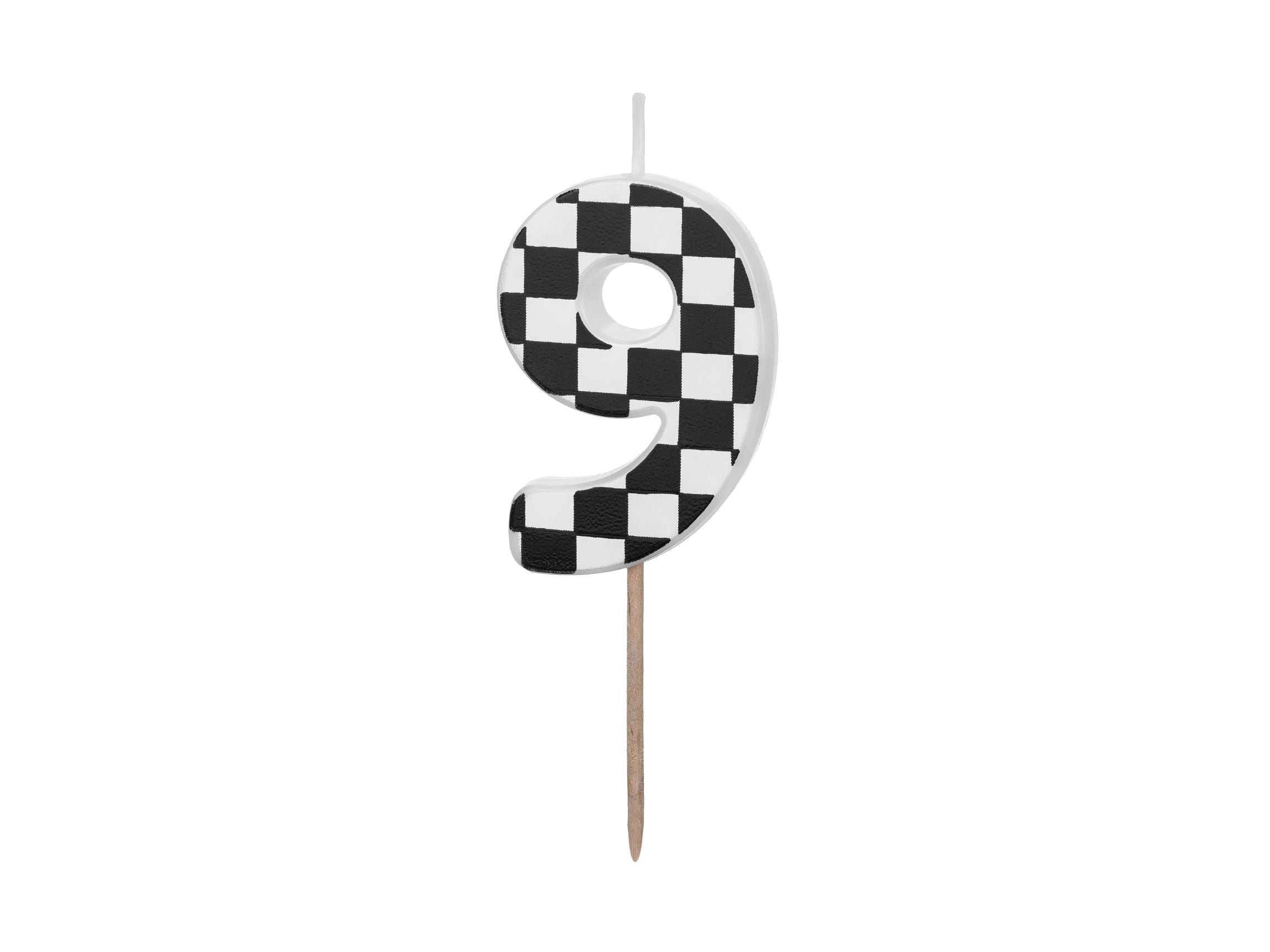 Race Car Flag Birthday Candles Number 9