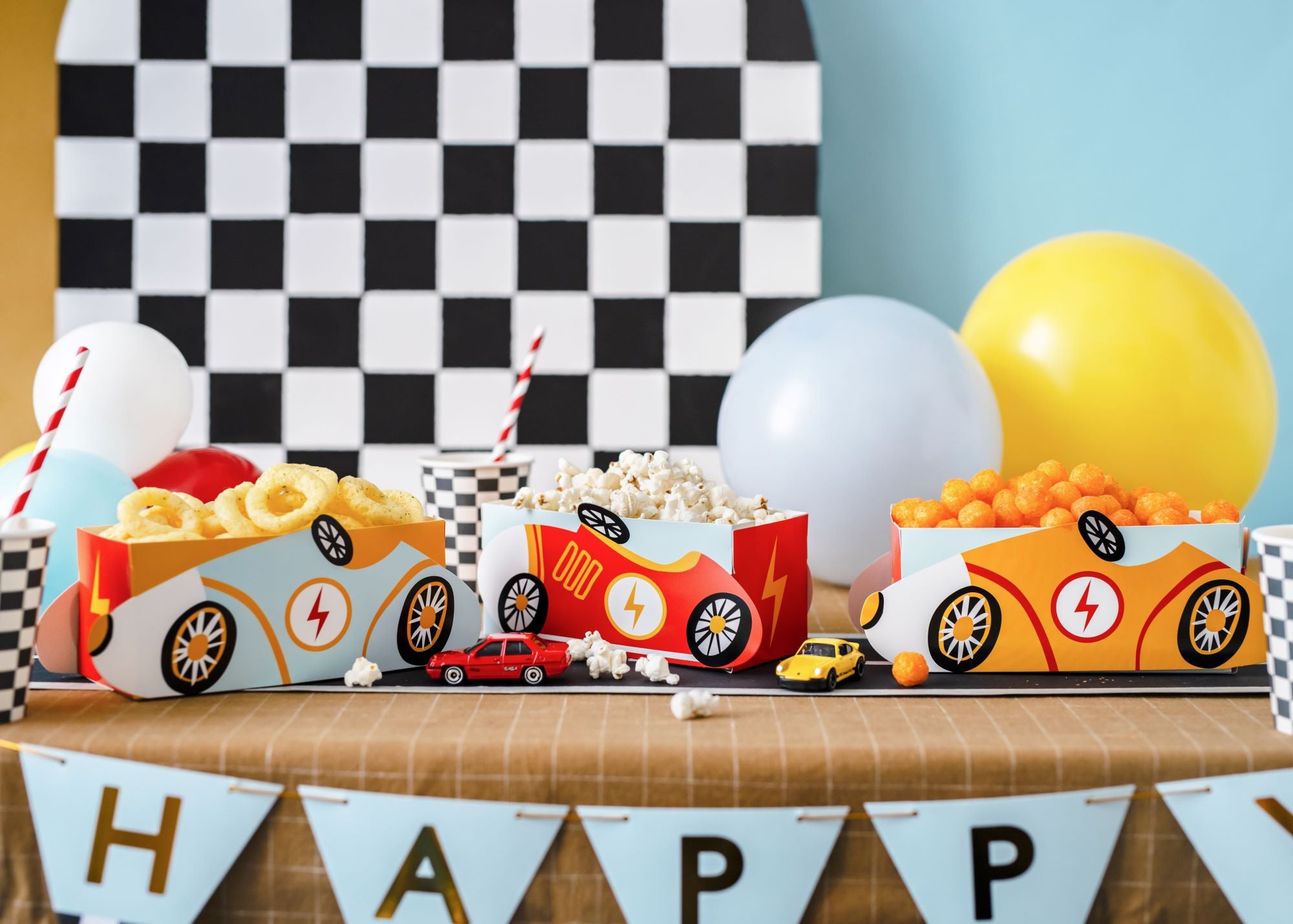 Race Cars Snack Boxes racing party tableware