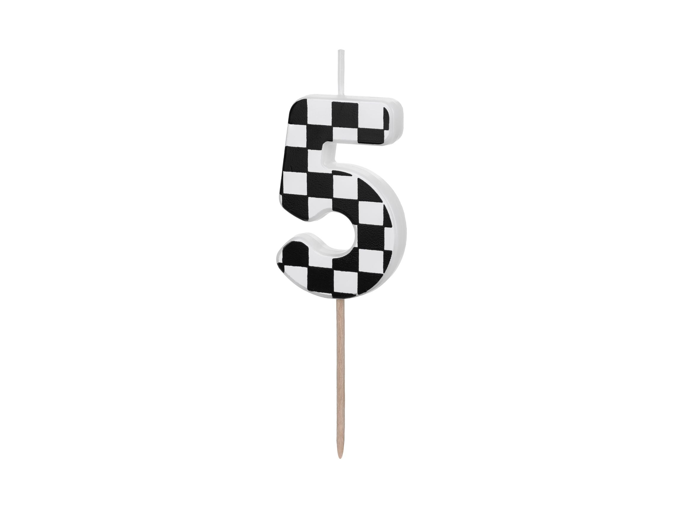 Race Car Flag Birthday Candles Number 5