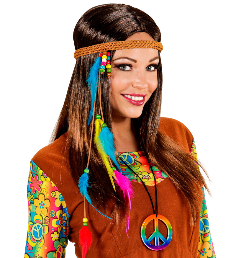 Rainbow Peace Hippie Necklace costume accessory