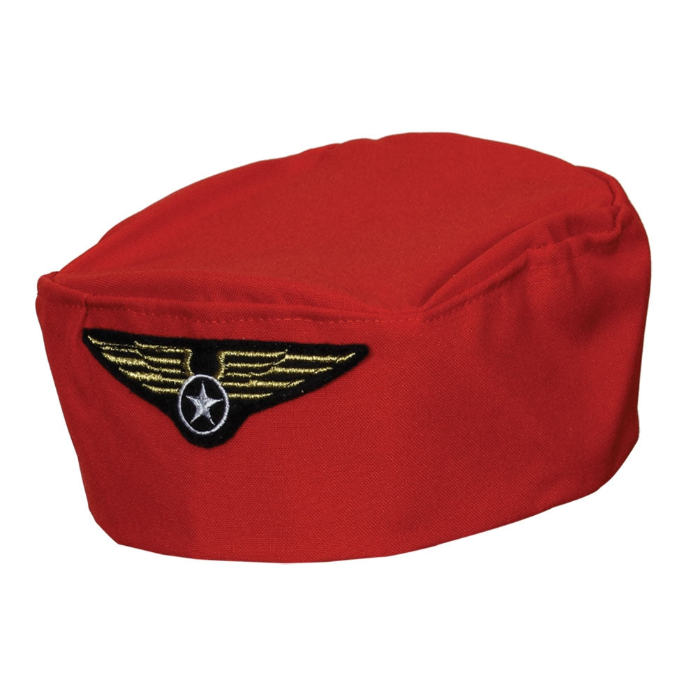 Red Air Hostess Flight Attendant Hat