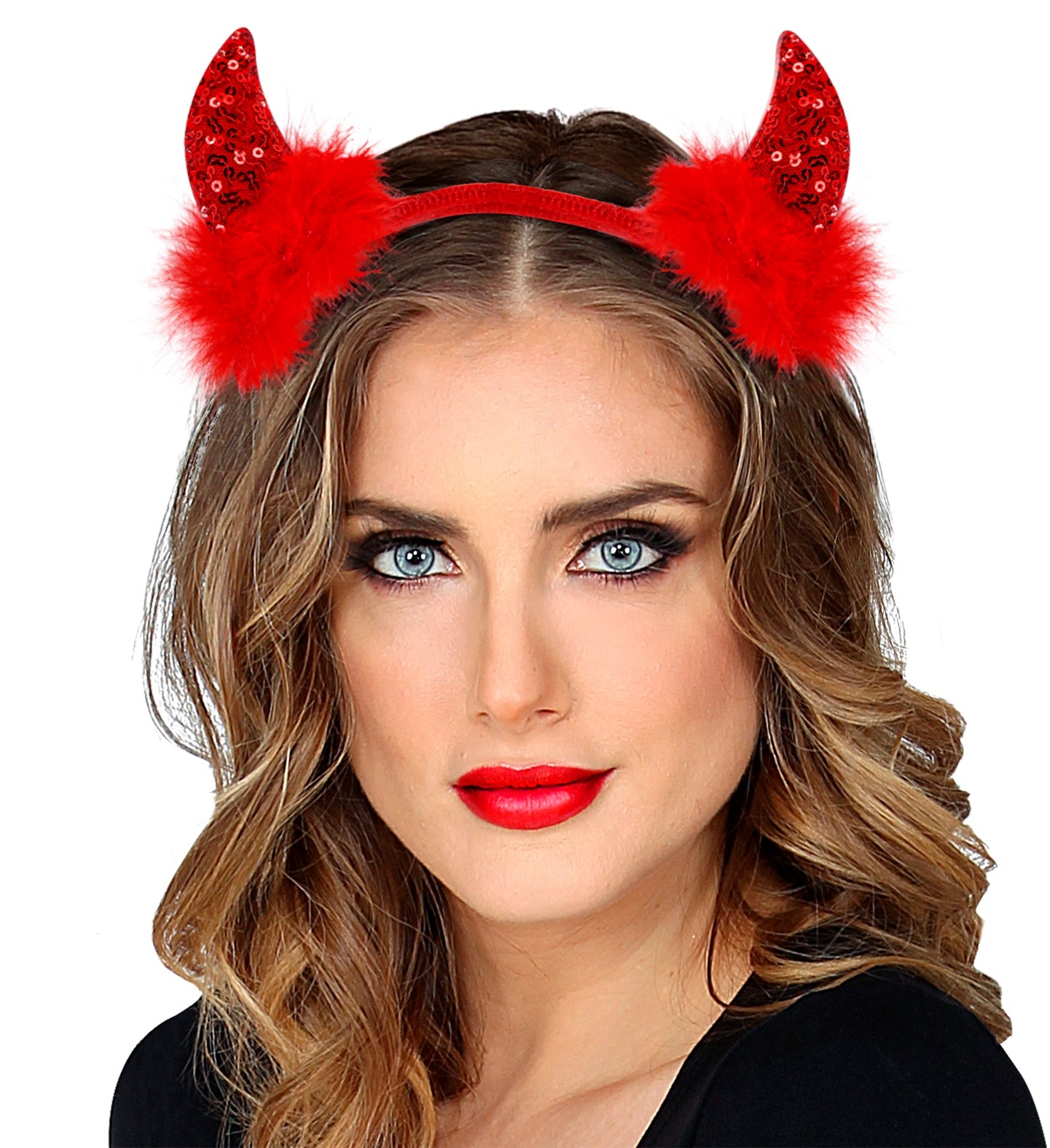 Red Sequin devil Horns