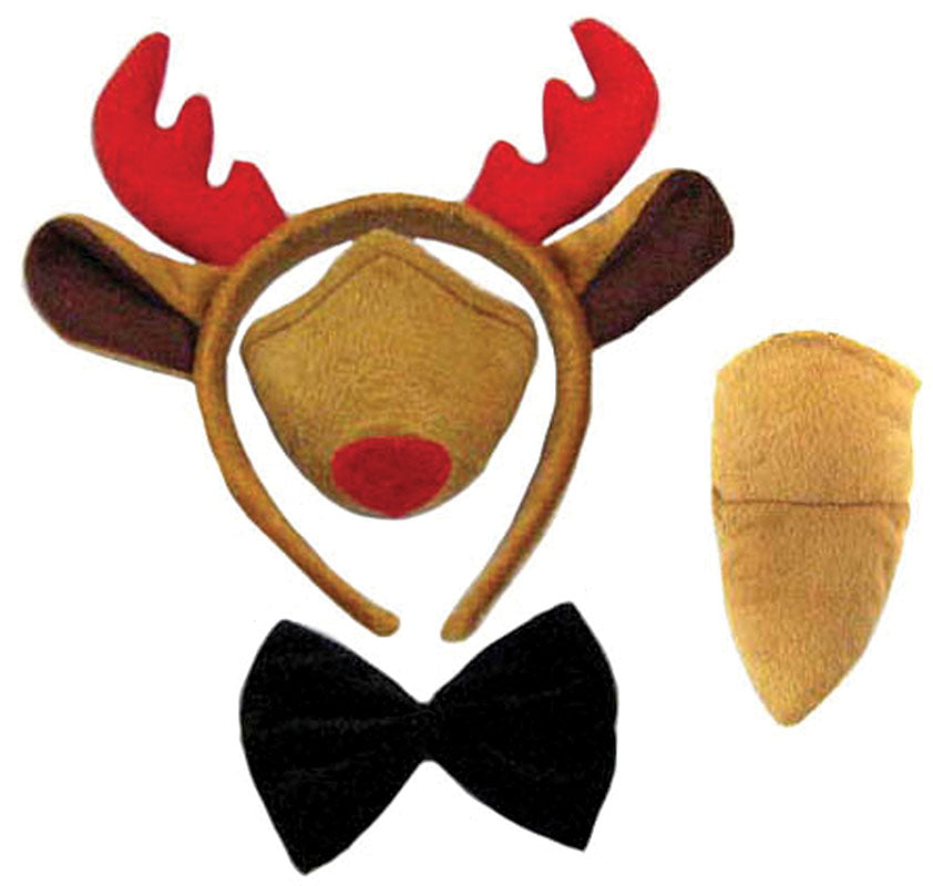 Reindeer Set Ear Nose Tail Bow Tie