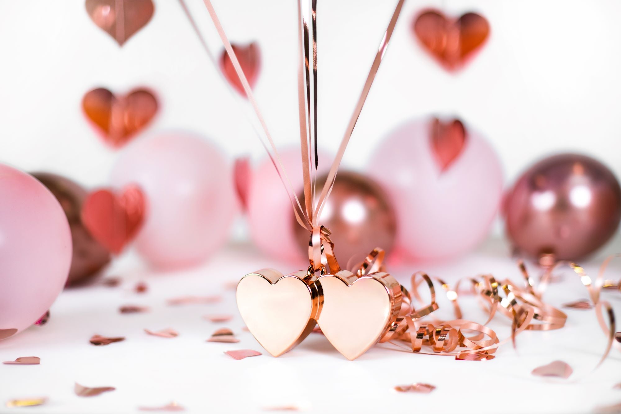 Rose Gold Hearts Balloon Weights party decoration