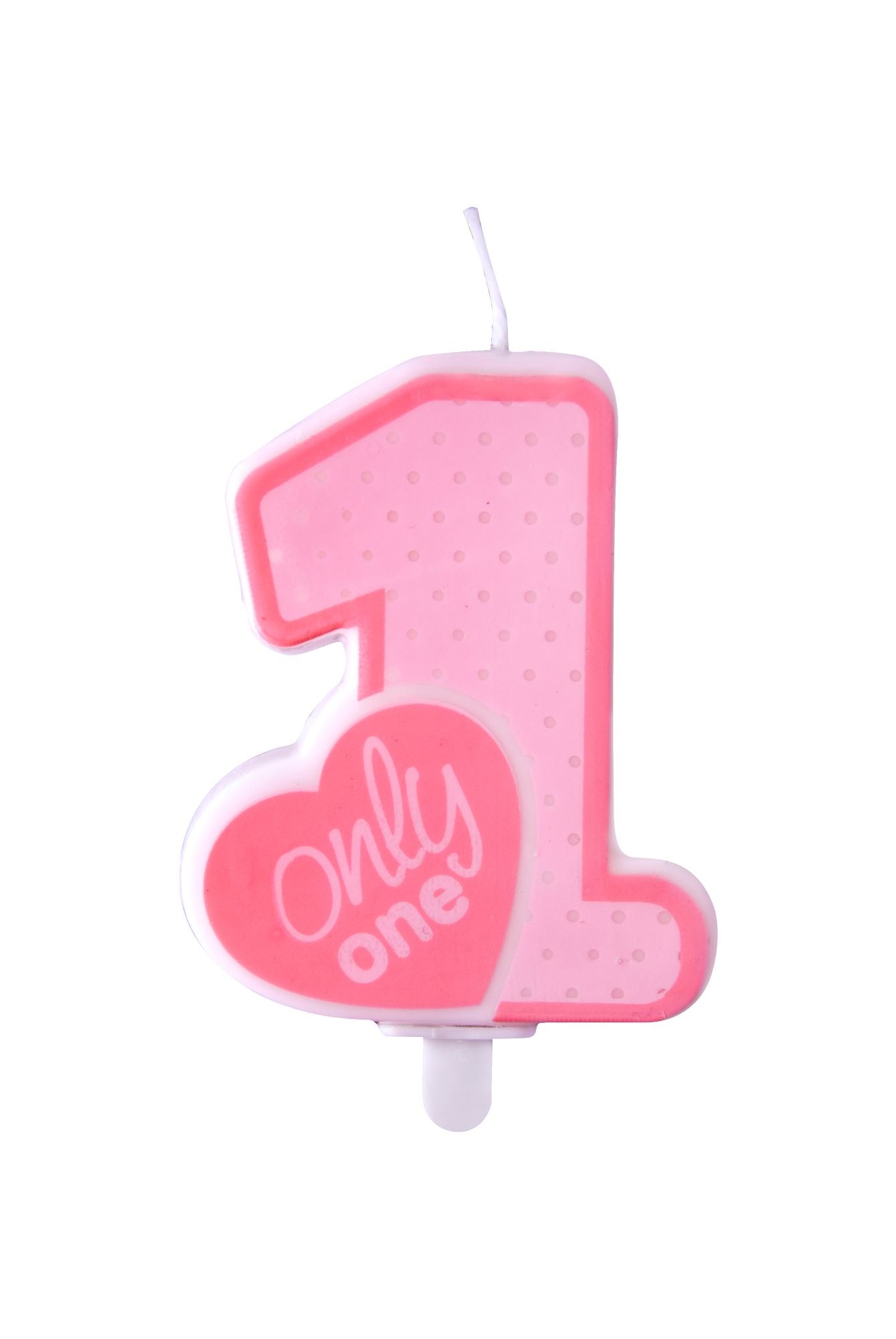 Pink Only 1 1st Birthday Candle  
