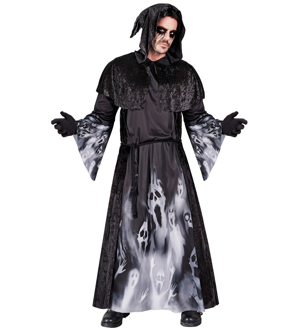 Horror Robe Men's Screaming Souls Halloween Costume | Spooky Hooded Robe