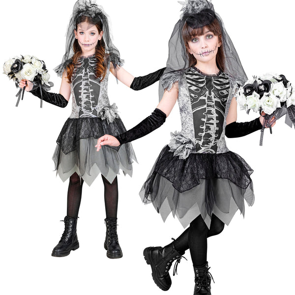 Girl's Gothic Stitch Witch Costume, Size: Medium, Black