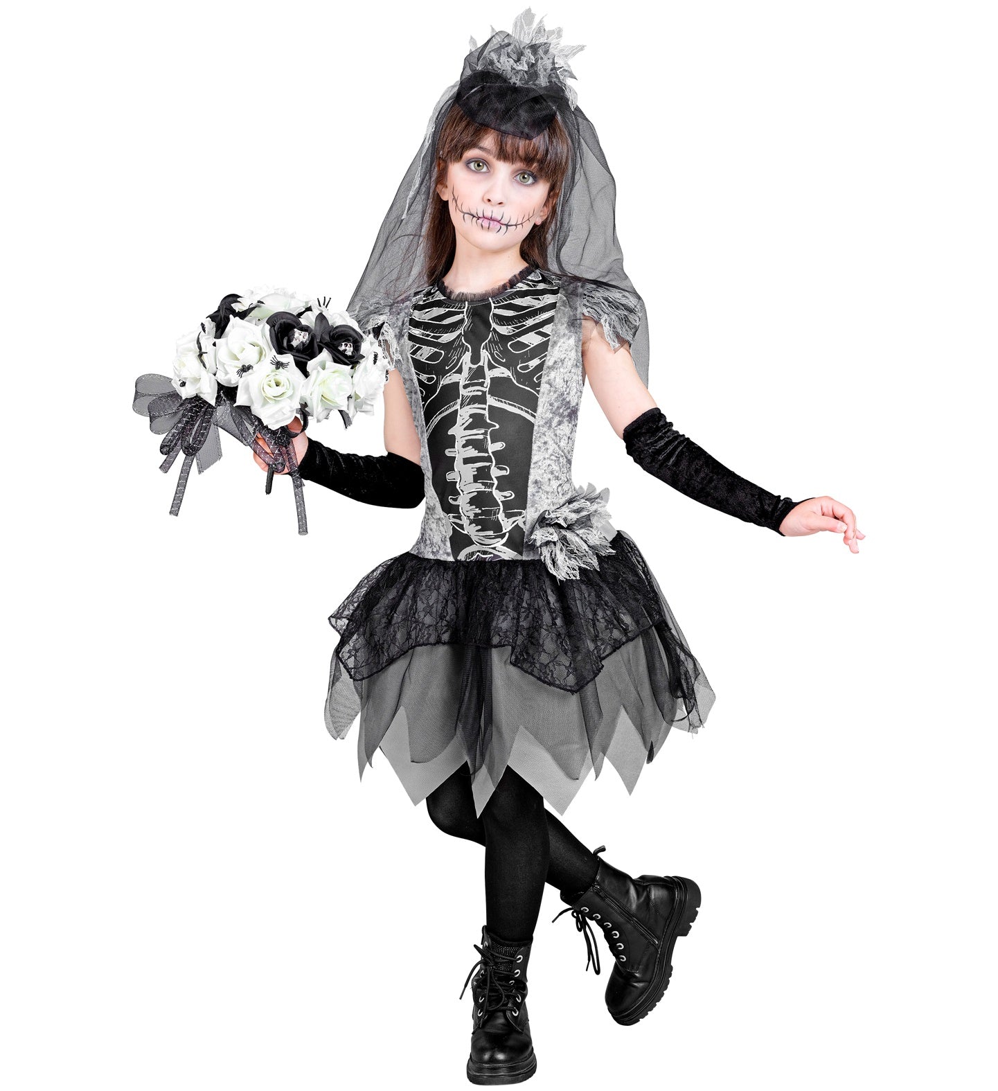 Skeleton Bride Halloween Costume Girl