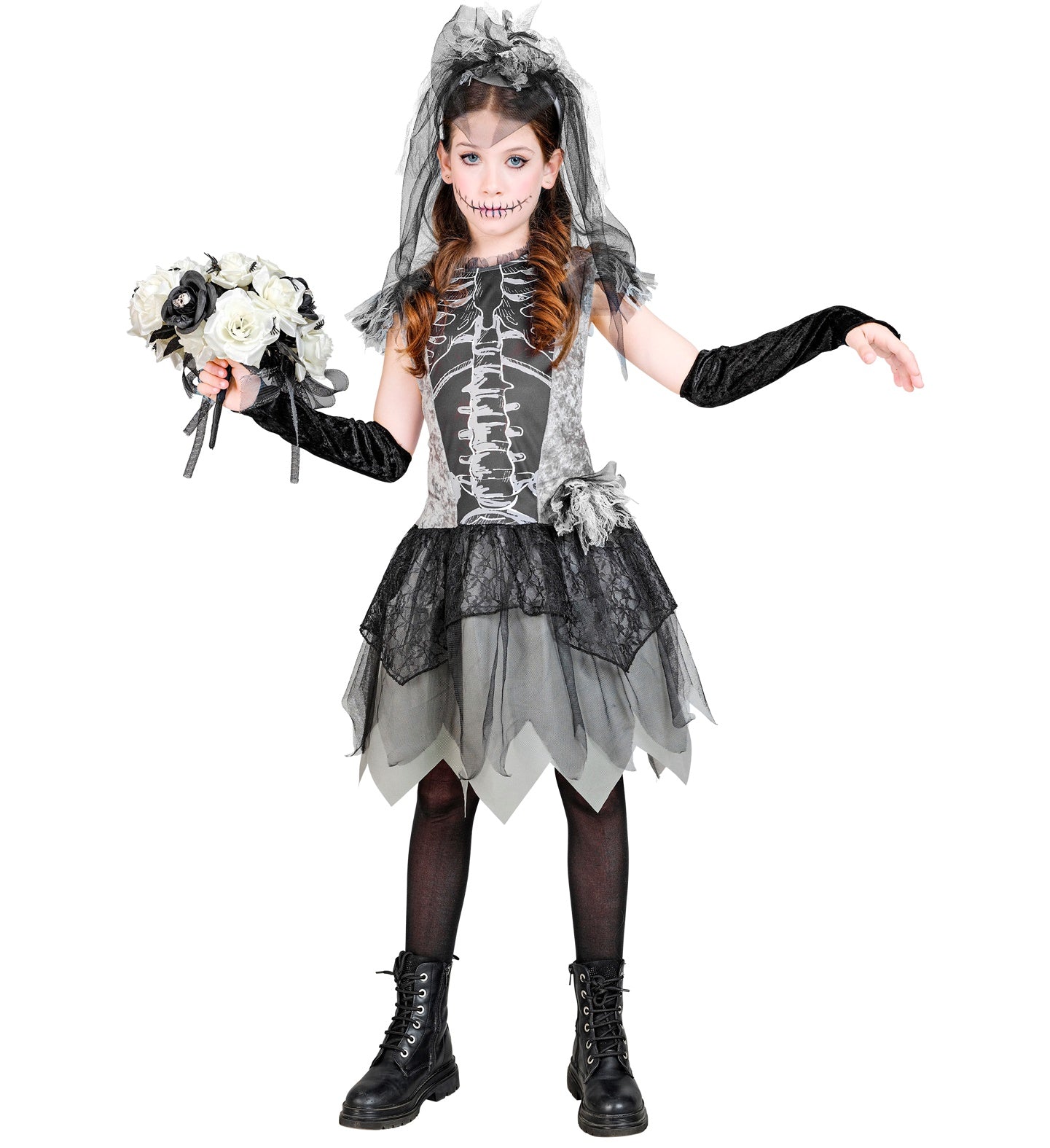 Children's Skeleton Bride Halloween Costume 