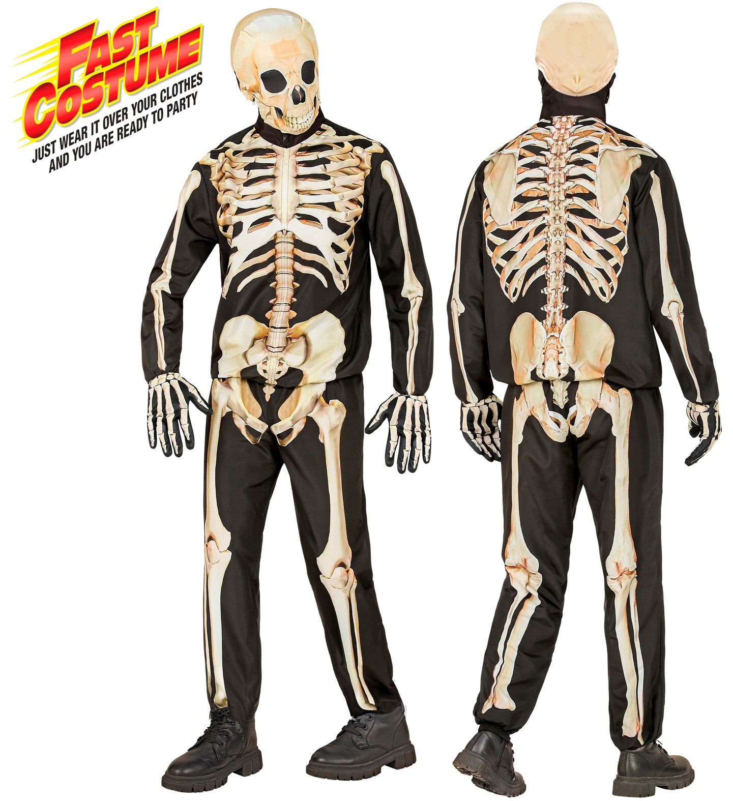 Skeleton Fast Costume White Child's