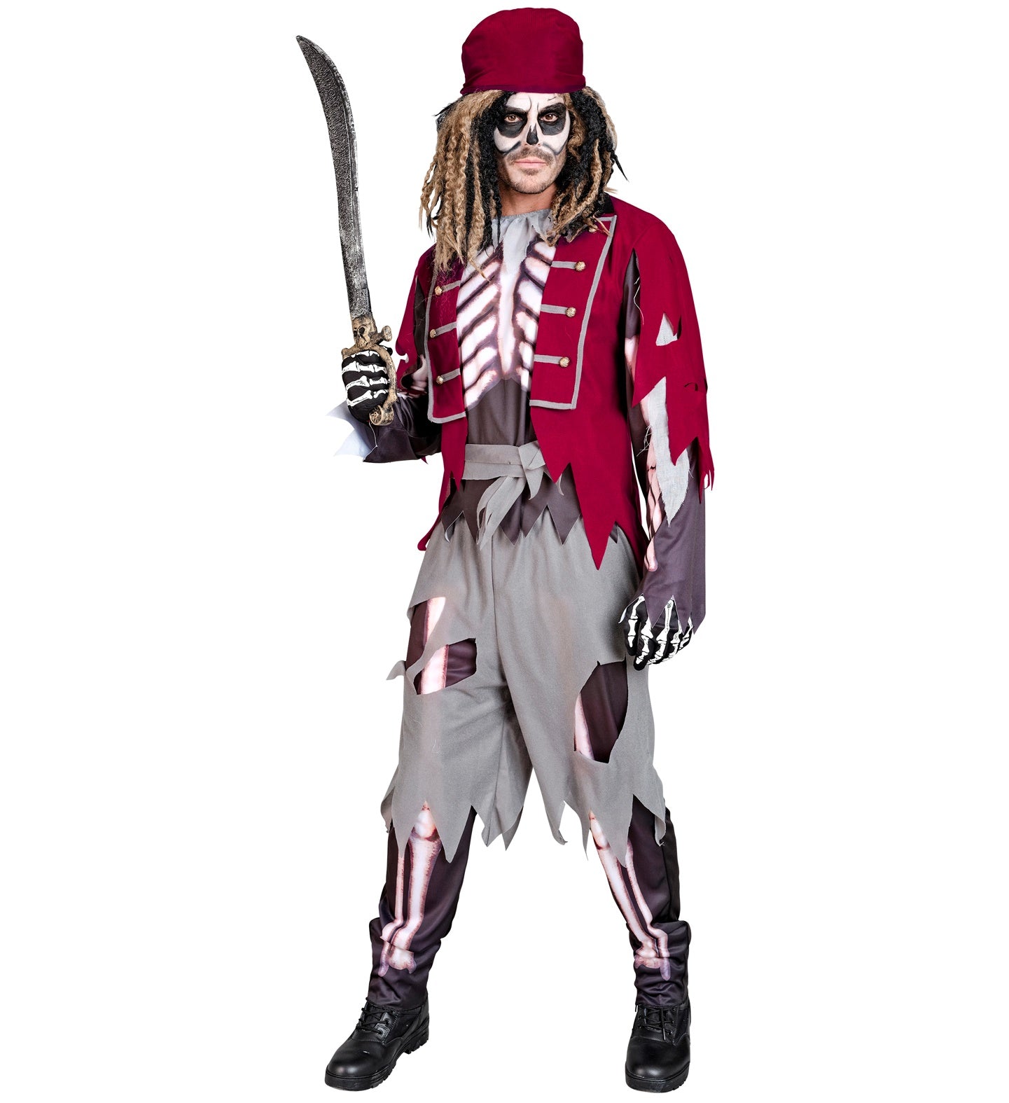 Skeleton Pirate Halloween Costume Adult