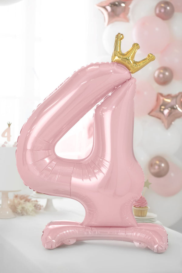 Pink Standing Number 4 Balloon