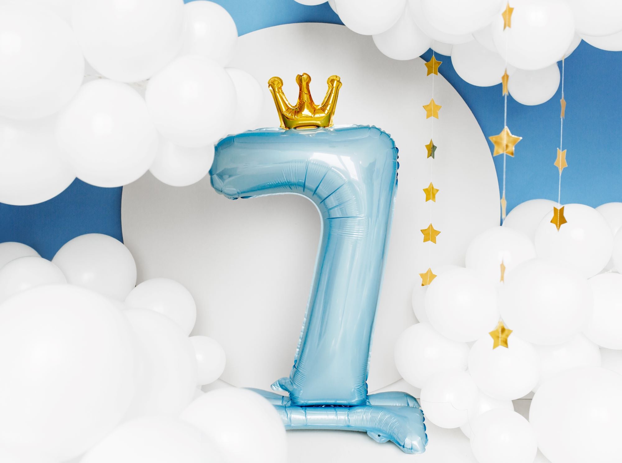 Standing Number 7 Balloon Blue