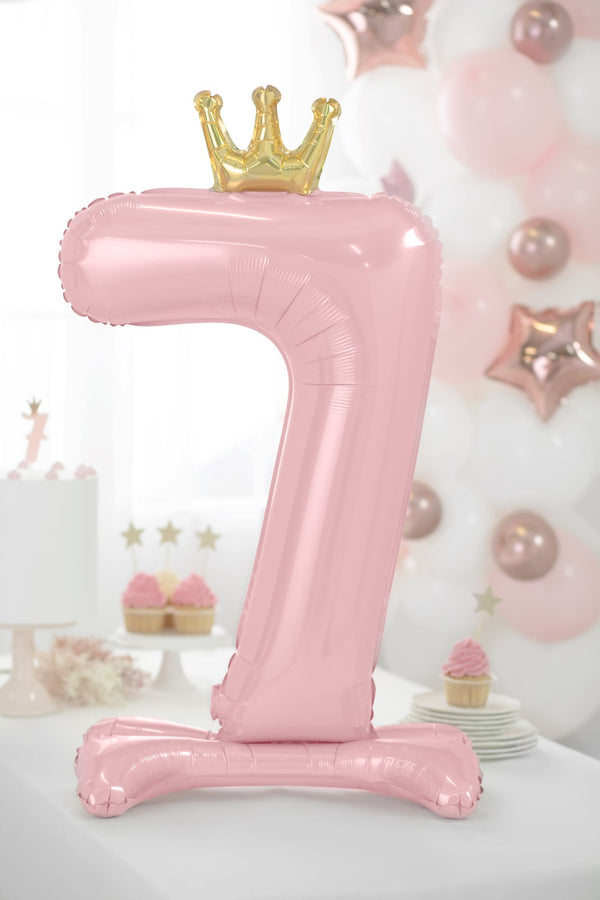 Pink Standing Number 7 Balloon
