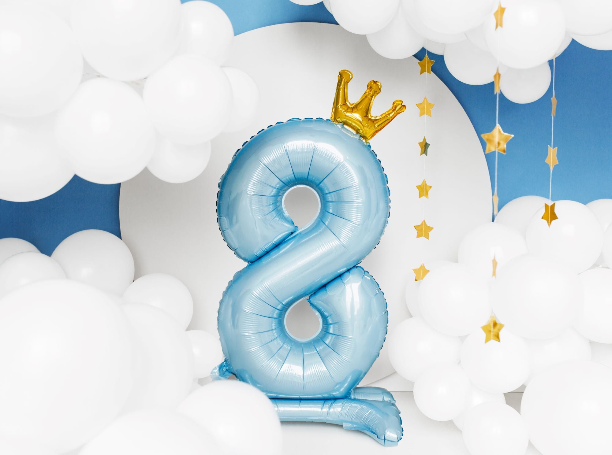 Standing Number 8 Balloon Blue