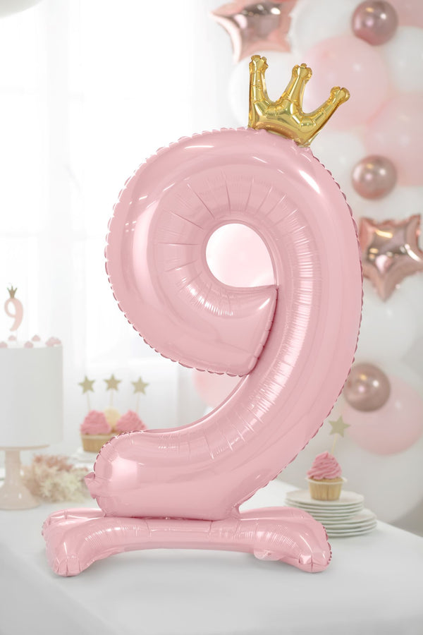 Standing Number 9 Balloon Pink