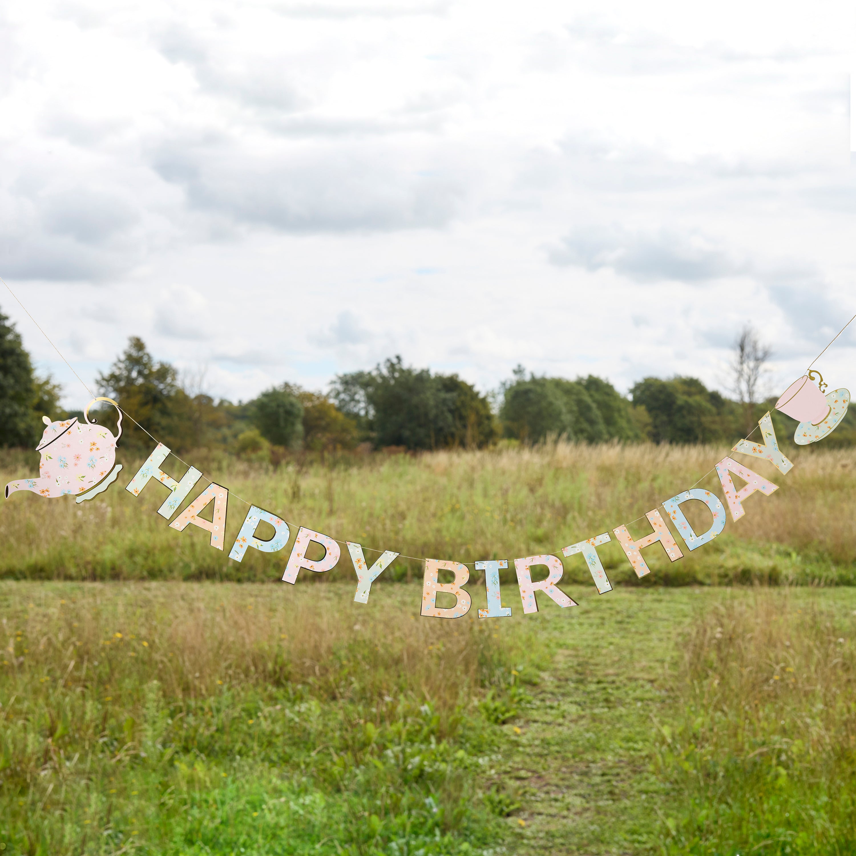 Tea Party 'Happy Birthday' Banner 2.5m
