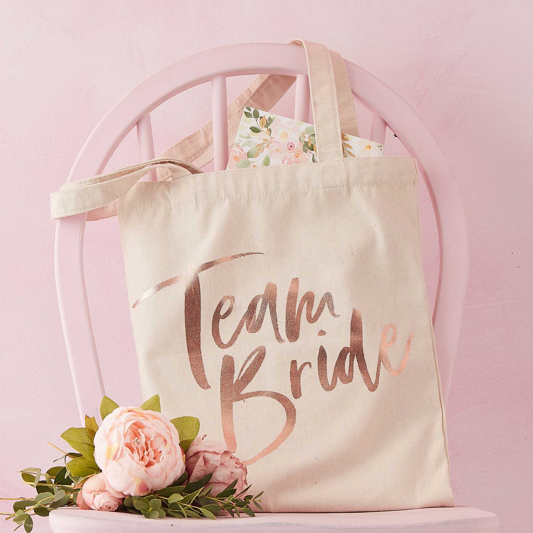 Team Bride Printed Tote Bag - Floral Hen Party