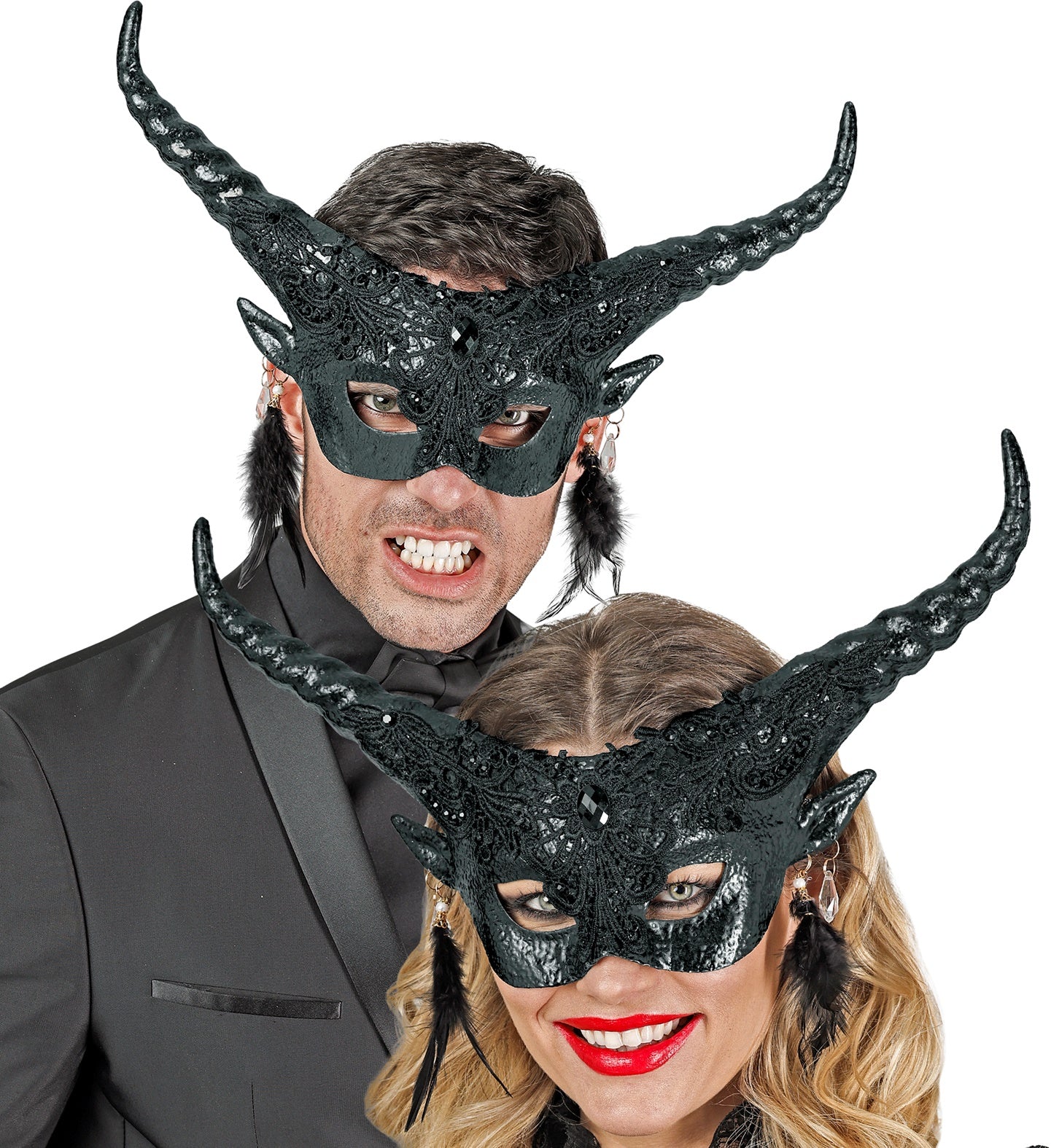 Theatrical Black Devil Eye-masks