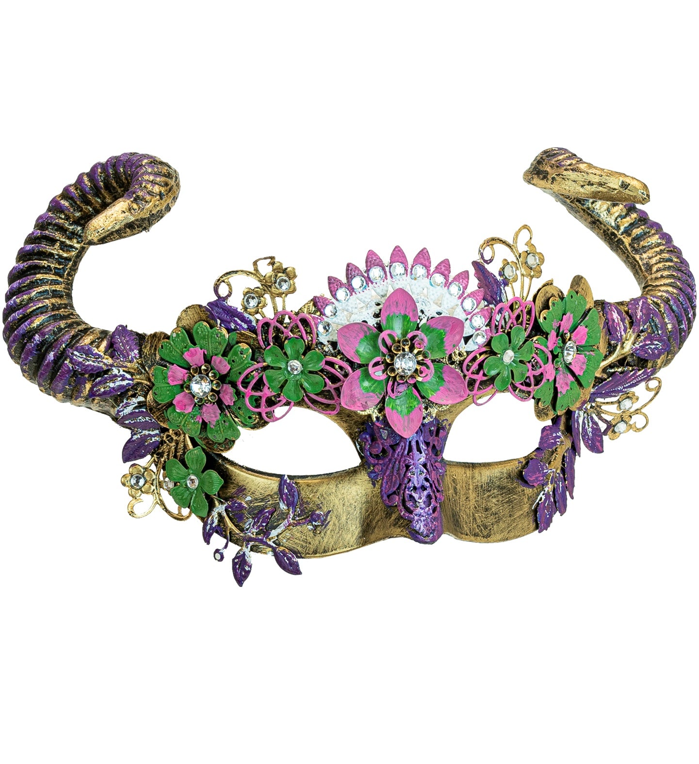 Theatrical Ram Eye-Mask with Flowers