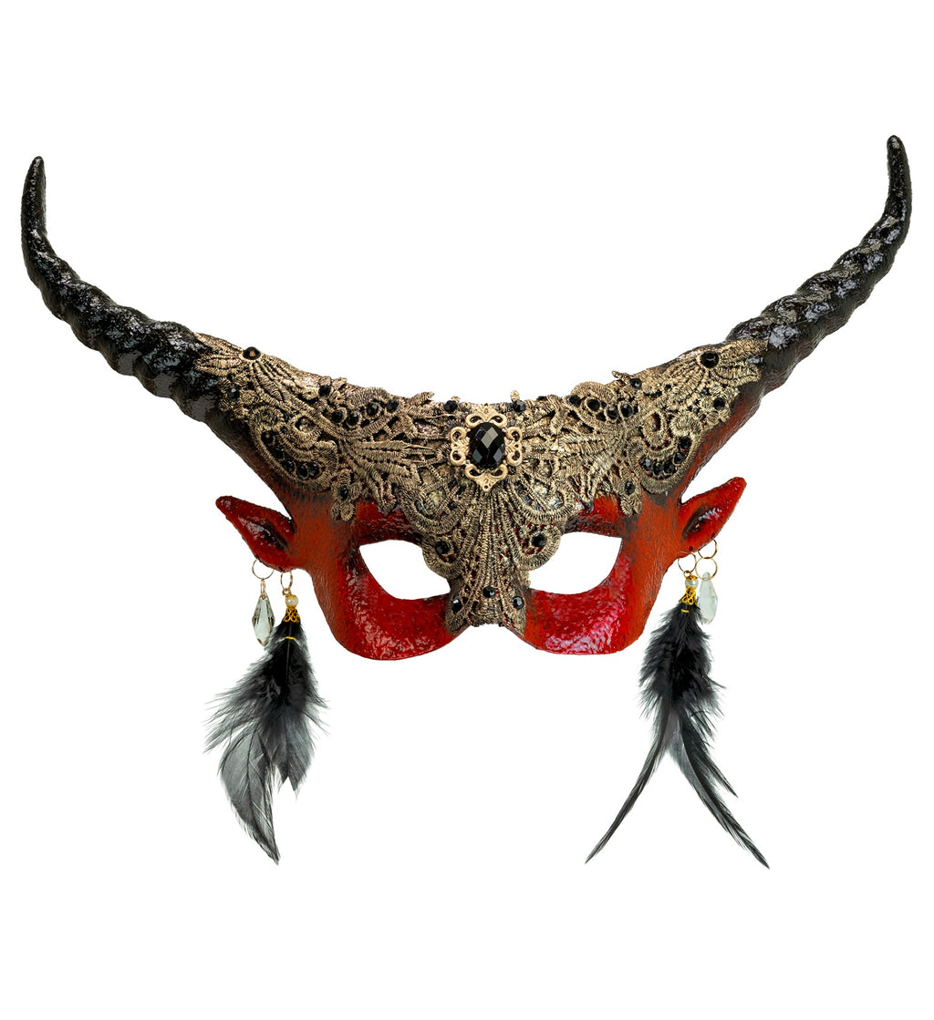 Glass Devils Mask Theatrical Red Devil Eyemask