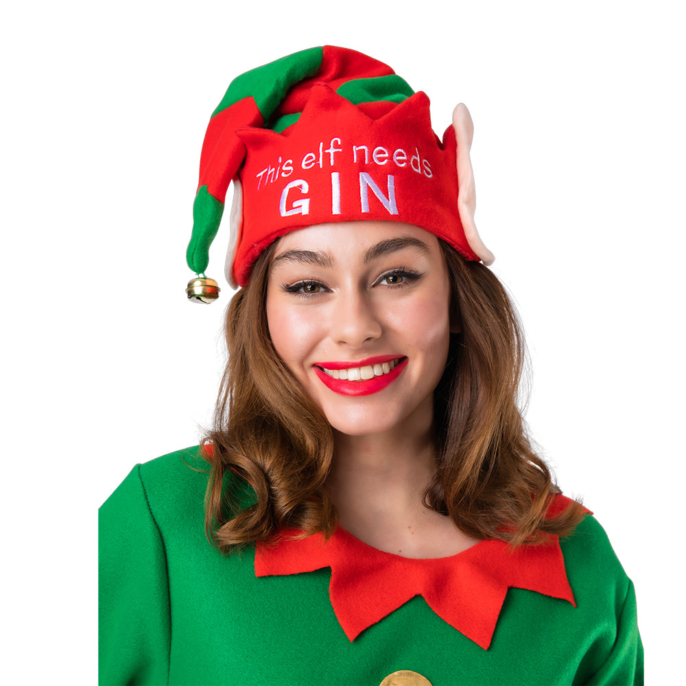 This Elf Needs Gin Christmas Hat