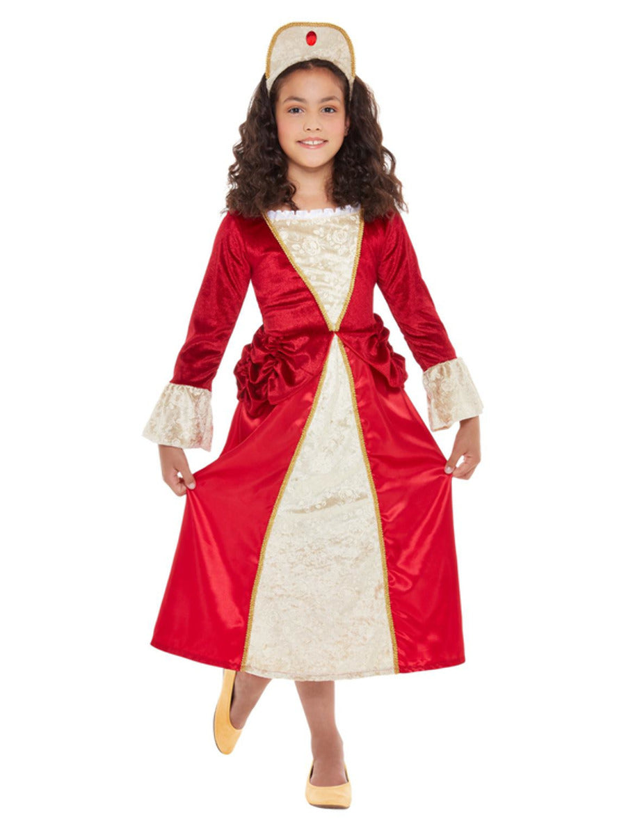 Tudor Princess Girl Costume Red and Gold