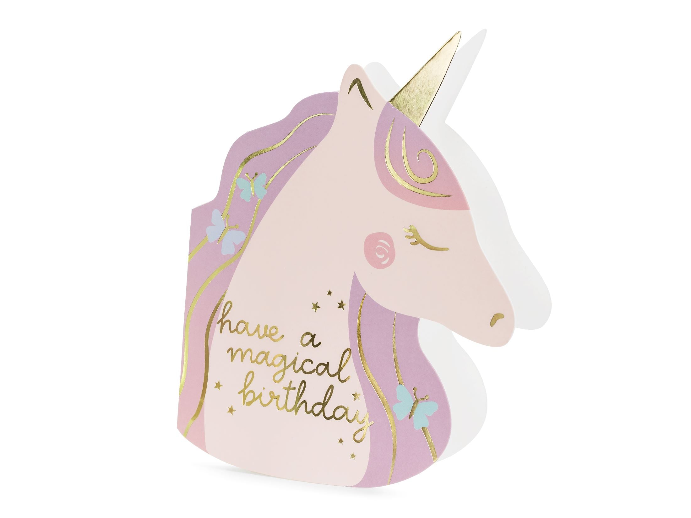 Unicorn Shaped Birthday Card