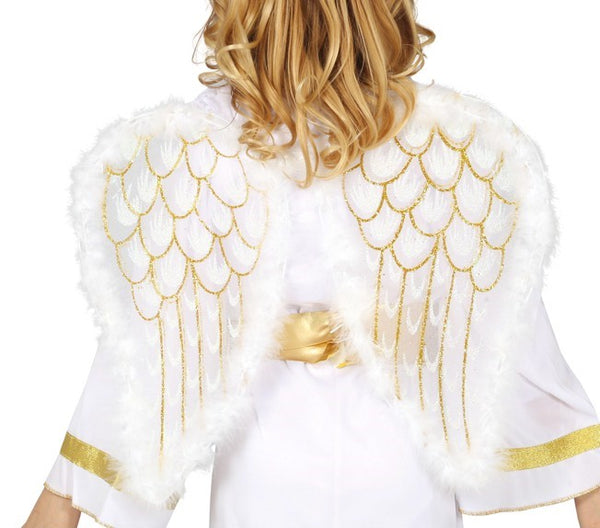 White and Gold Angel Wings 