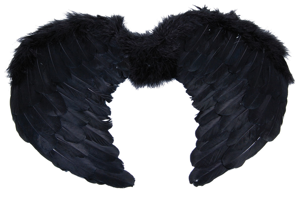 Small Black Feather Angel Wings